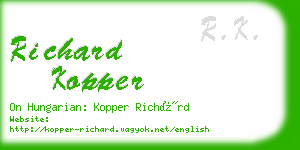 richard kopper business card